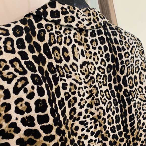 Zara Basic Leopard Animal Print One Button Close Blazer Size Small - Picture 8 of 10